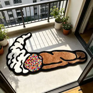 Unique Irregular Shape Street Style Rug, Soft Non-Slip Carpet, Ideal for Living Room Bedroom, Holiday Home Decor