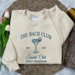 Custom Bachelorette Embroidered Sweatshirt/Hoodie | Wedding Favors | Bride/Bridal Party Gifts | Personalized Charleston & Social Club Gear