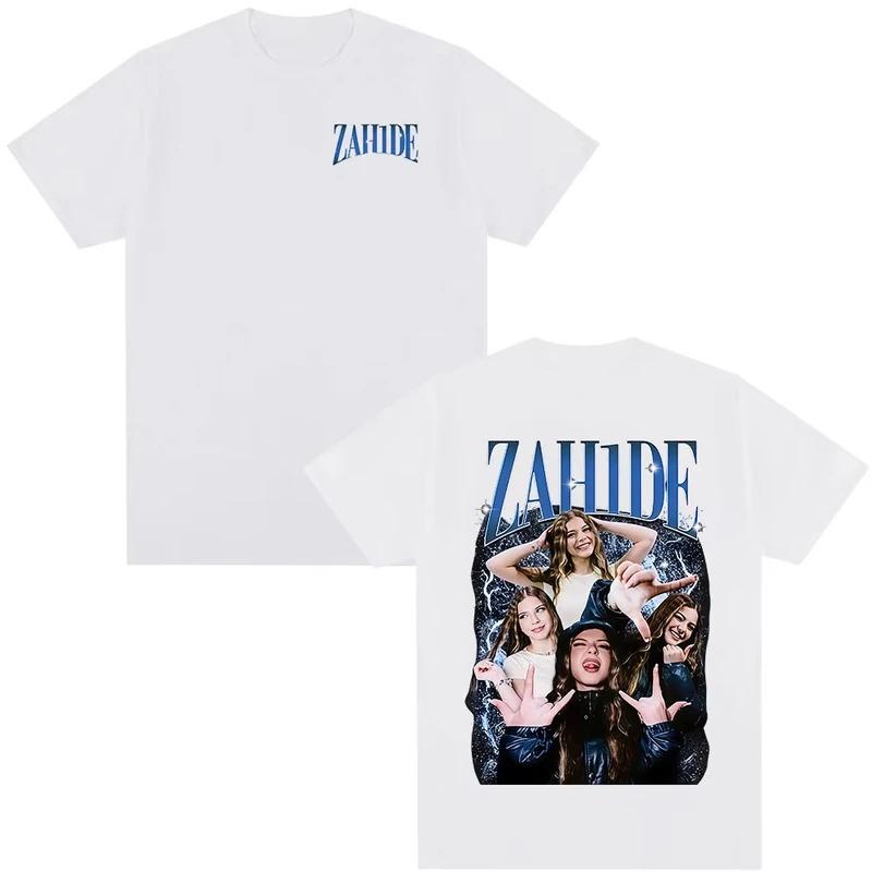 Zahide Merch Double-sided Print T-shirt Men Women Clothing Fashion T Shirts Summer Cotton Oversized O-Neck Short Sleeve T-shirts