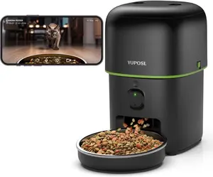 Automatic Cat Feeder with Camera - 5G Wifi Auto Cat Food Dispenser, 1080P HD Video with Night Vision, 1-15 Meals, 1-99 Portions, 2-Way Audio, Keeps Food Fresh, Timed Pet Feeder Also for Dogs Yuposl