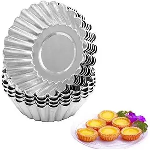 10 count Stainless Steel Mini Tart/Pie Pans  Tartlet Cupcake Baking Mold for Pies Baking Tool Non Stick