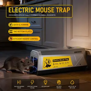 Electric Mouse Traps Indoor for Home, Reusable No-Touch Electronic Mouse Trap Zapper with Powerful Voltage Effectively Kills Mice in Living Rooms, Kitchens, Garages, and More