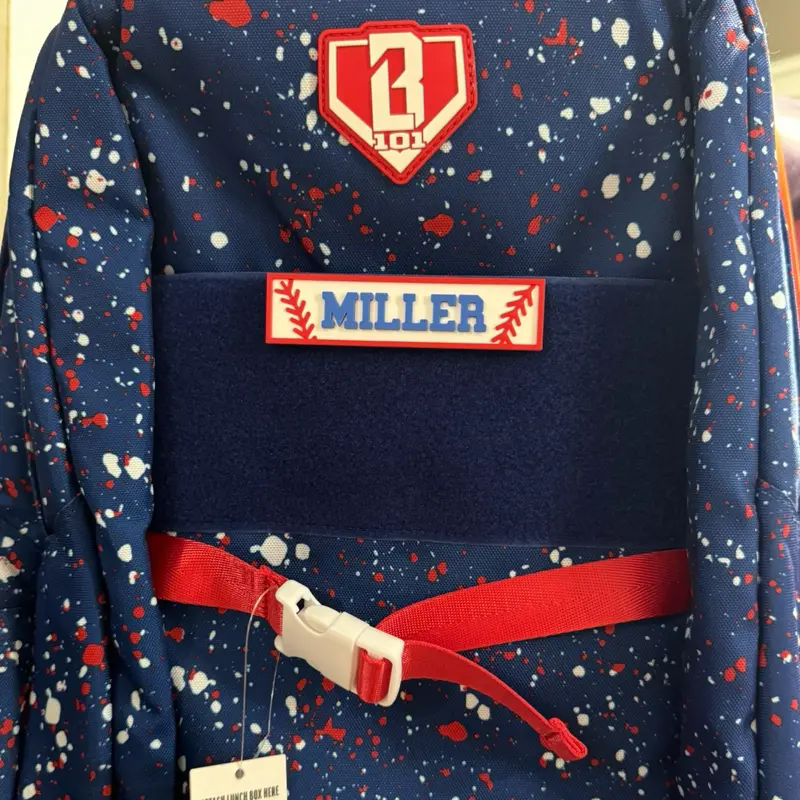 Baseball Backpack Name Tag | Drip Bat Bag Patches | Custom Name or Number Patch | Baseball Bag Patch with Stitching