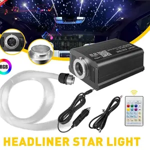 Bluetooth APP Controlled Star Ceiling 500pcs Optical Fibers RGBW Chip 24 Key Remote Support Android iOS Easy to Connect Car Interior Home Decor