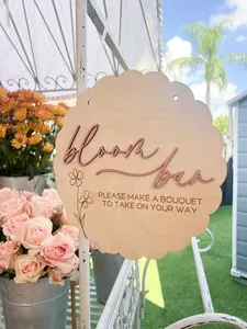 Bloom Bar Sign, Flower Bar Bridal Shower Sign, Baby in Bloom Baby Shower Sign, Hanging Make a Bouquet Sign, Bloom Bar Wedding Sign