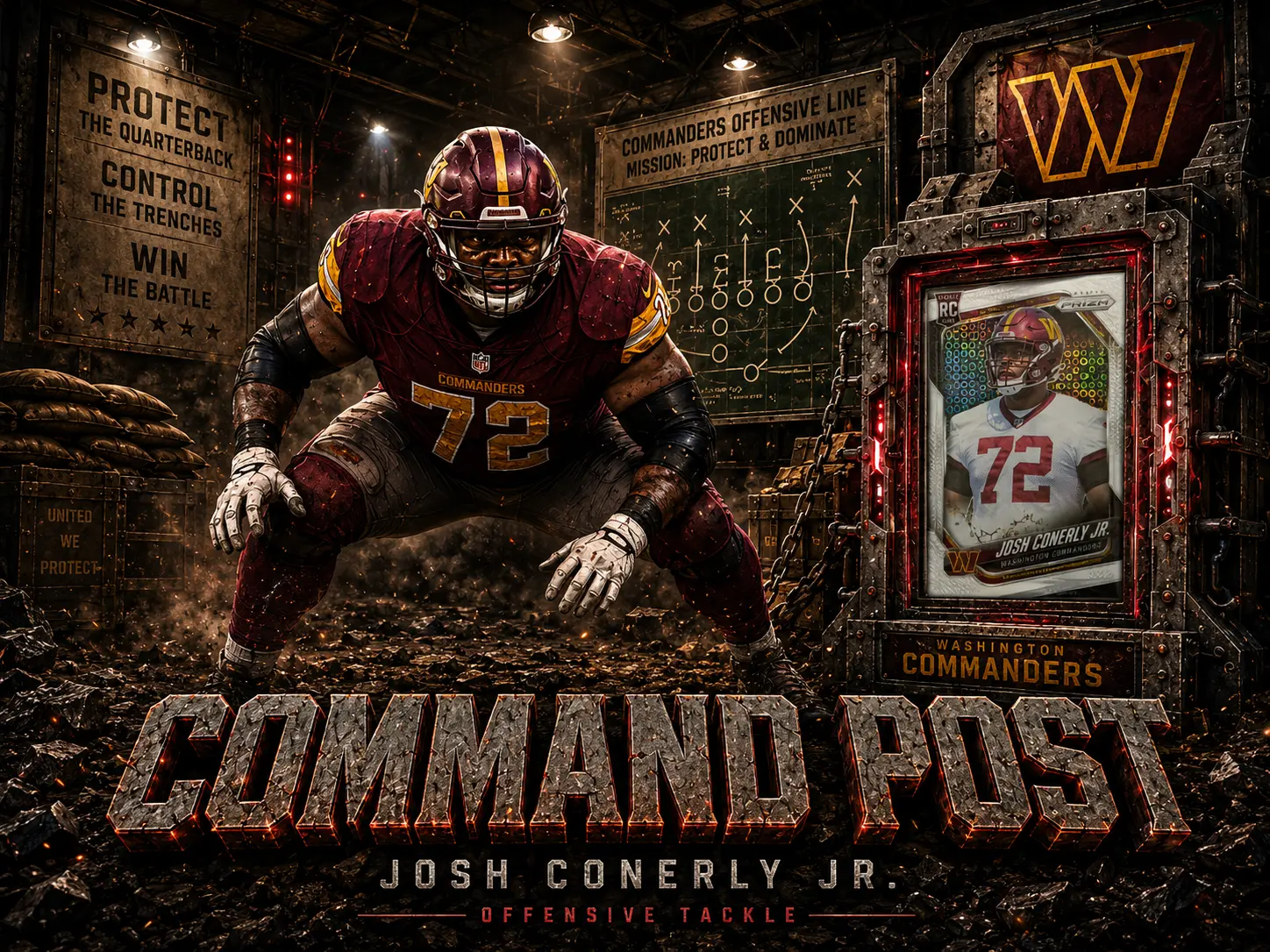 2025 Panini Prizm Josh Conerly Jr. Rookie White Disco Prizm RC #382 Washington Commanders