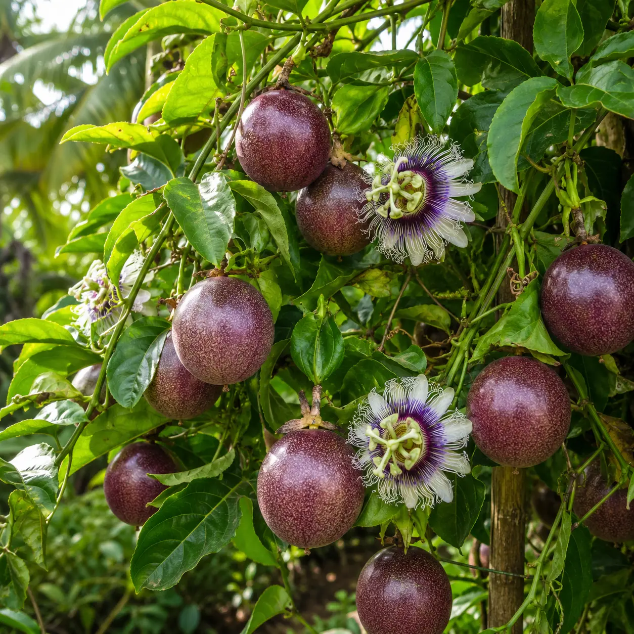 200Pcs Passion Fruit Seeds for Planting, Purple Passionflower Vine Seeds, Tropical Fruit Seeds for Home Garden, Backyard & Patio
