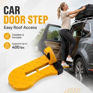 Car Door Step, Safety Hammer Tip with High Destructive Power, Multifunctional & Easy - to - Install Roof Step for Car Fathersdaygift Foot Pedal Interchangeable Knob