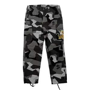BAPE Side Tiger Patch Cargo Pants Grey Camo Multi