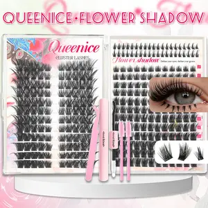 Delicate False Lash Cluster Kit, Individual Lash Extension, Dramatic Style/Cat's Eye/Bottom Lash/Thick Spike Style, 3 Mixed Styles, With 2-in-1 Lash Glue/Tweezers/Brush, Reusable, Daily/Party/Wedding/Outdoor/Cosplay, Suitable as a gift for women
