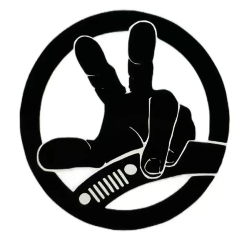 Discipline Decals Jeep Wave Steering Wheel Decal - Jeep Life Sticker, High-Quality Vinyl, Weatherproof, Fade-Resistant, Versatile Use for Vehicles, Laptops, Tumblers, Coolers & More