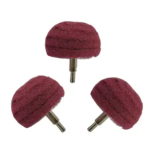 3 count NonWoven  Buffing Wheels Polishing Wheel Drill Attachment Set, 3 Inch Scouring Pad Power  Cleaning Kit,  Wheel with 1/4" Shank for Polishing/Mirror/Stainless Steel 320Grit