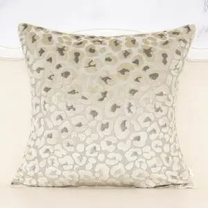 Beige Floral Throw Pillow Cover 20 x 20 Inch Cut  Sqaure Luxury Decorative Pillow Cover for Couch Living Room Bedroom