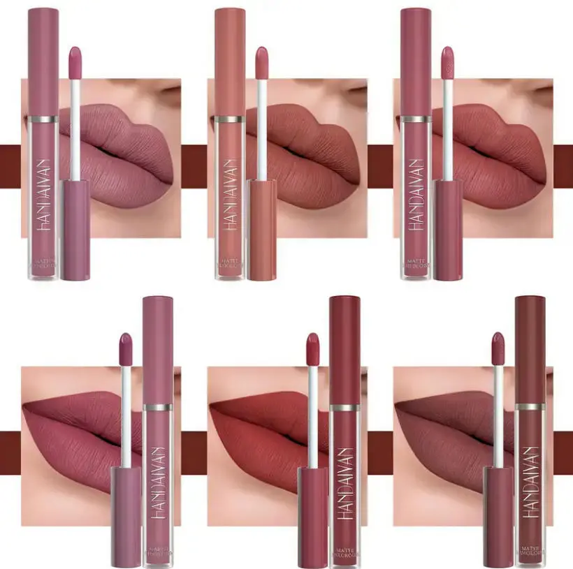 Long-lasting matte lip gloss set, 6 pieces/box, waterproof lip gloss, moisturizing matte lipstick, suitable for all occasions, lip gloss and lip color set, a great gift for girls, Christmas gift, Valentine's Day gift.