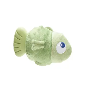 Fish Shape Dog Toy - Tough Plush, Ribbed Groove Rubber Core, Durable Pet Chew Toy for Dogs