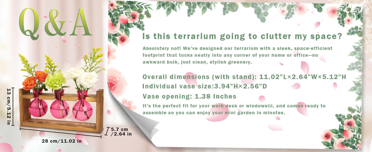 XXXFLOWER Colored Glass Plant Propagation Station 3 Bulb Desktop Flower Vase Stand Gift for Women Elegant Glass Material for Plant Lovers