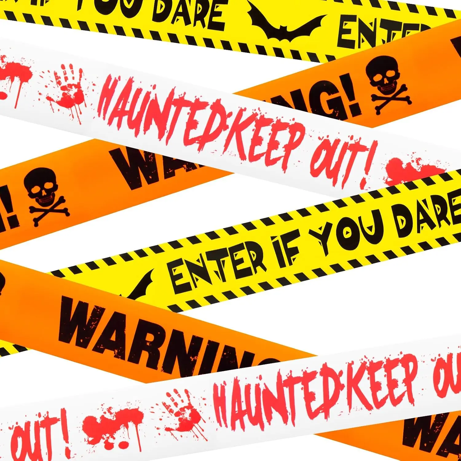 Halloween Decorations, 3inx90ft Caution Tape Halloween Party Decorations Indoor Outdoor for Haunted Houses, Party, Door, Danger Areas Decor(3 Pcs)