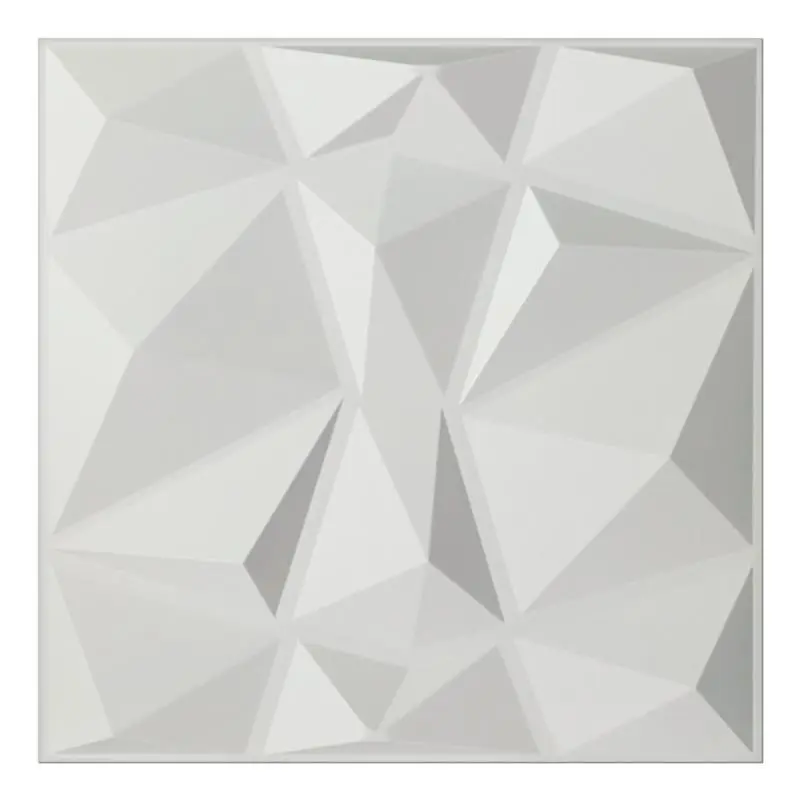 Textures 3D Wall Panels White Diamond Design Pack of 12 Tiles 32 Sq Ft (PVC)