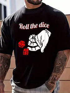 100% Cotton Roll The Dice T Shirt T-Shirt Women's Men's Graphic Tee Crew Neck summer vacation Tops