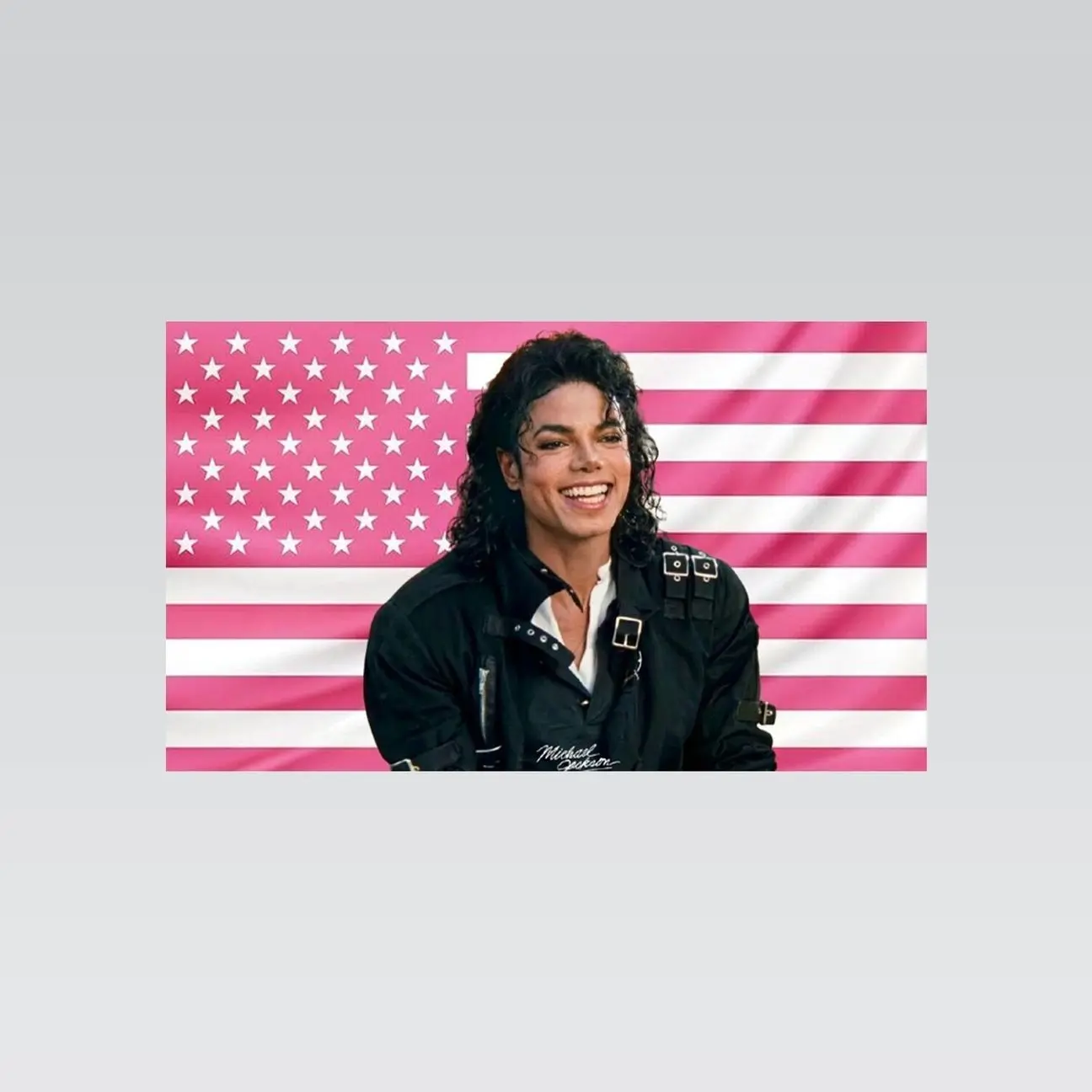 Michael Jackson Pink American Flag Tapestry – Music Legend Wall Art | Aesthetic Pink Flag | Pop Fan Decor | Bedroom Gift