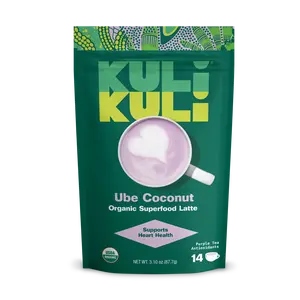 KULI KULI Ube Coconut Organic Superfood Latte - Coffee Alternative with Zero Caffeine and <1g of Sugar