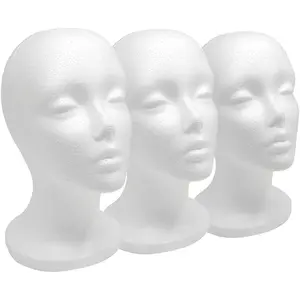 12" 3 count  Wig  - Tall Female  Mannequin Wig Stand and Holder for Style, Model And Display Hair, Hats and Hairpieces, Mask - for , Salon and Travel