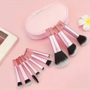 Professional Makeup Brush Set with Storage Bag, 10pcs/set Portable Travel Makeup Brush Set, Multifunctional Makeup Tools Kits for Women, Cosmetic, Makeup Brushes Set, Face Makeup Brushes, Beauty Travel Brush