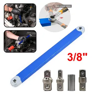 Upgraded Impact Ready Offset Extension Wrench 1/2"&1/4" N 3/8" Square Drive Adapters with Universal Square Drive Adapters (1/4", 3/8", 1/2")