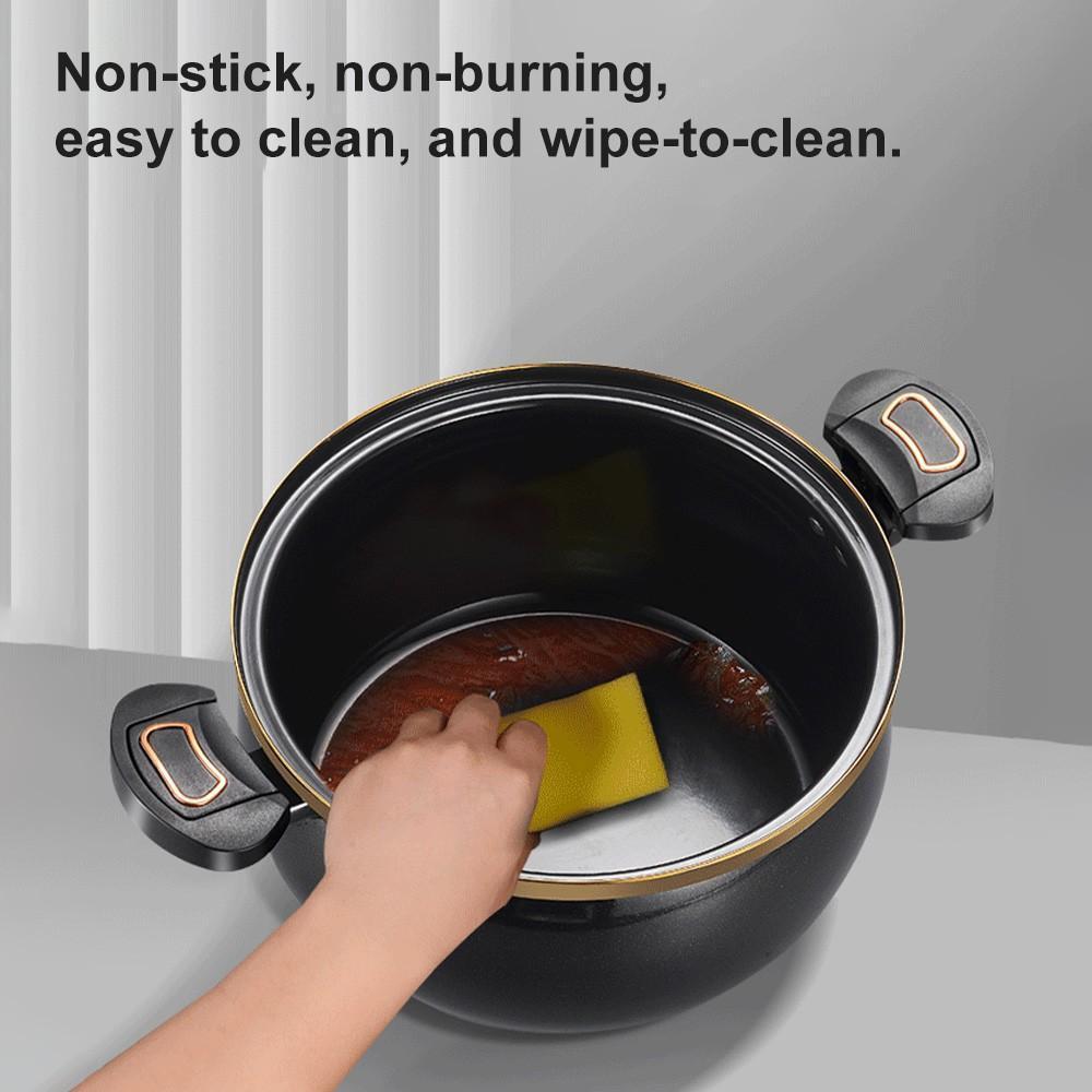 8.45Qt Micro Pressure Cooker with Nonstick Interior, Safety Valve & Tempered Glass Lid for Fast One-Pot Meals, Gas Stovetop Compatible