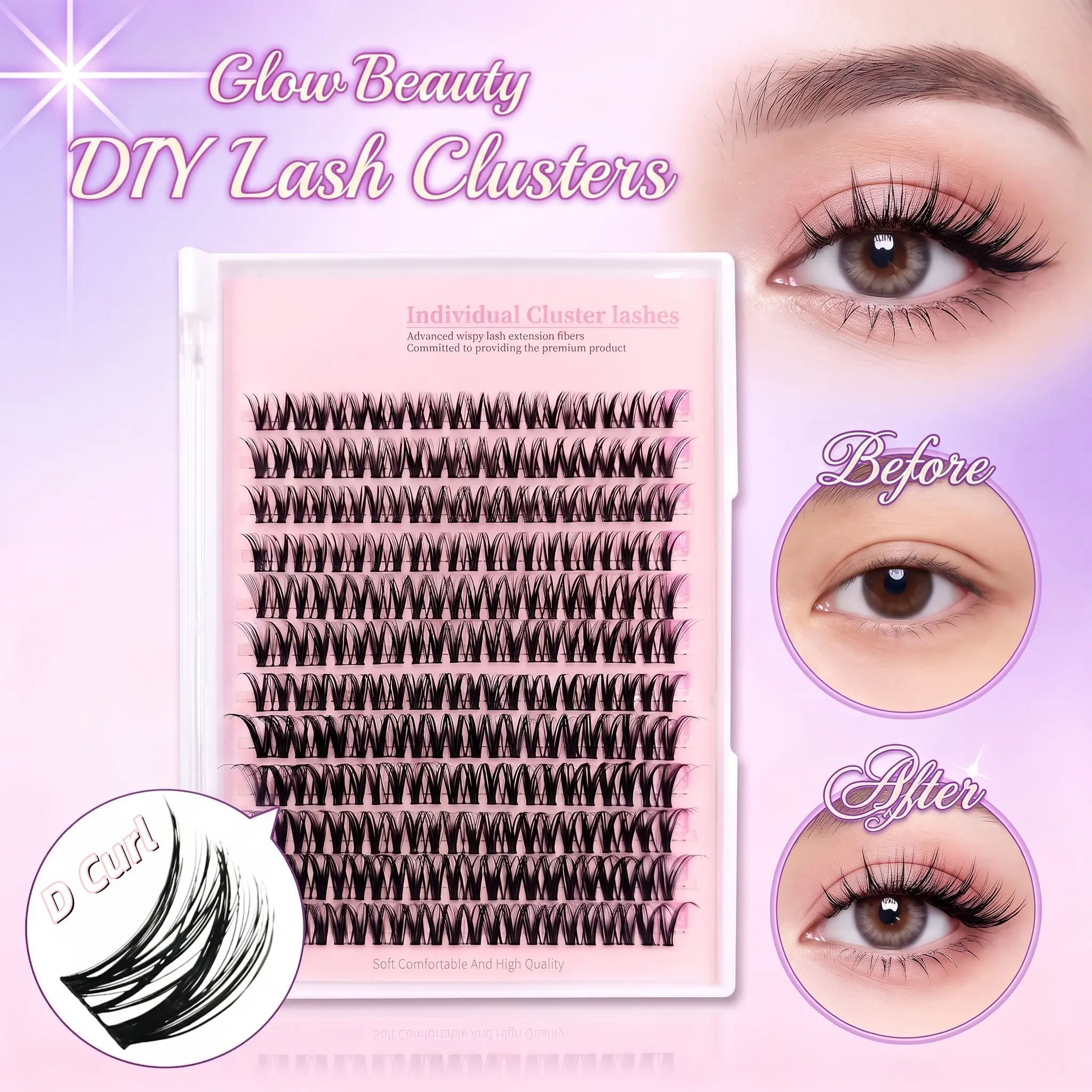 V Shape Individual Cluster Lashes, Long Flared Cat Eye Lash Clusters for Outer Corner, DIY Eyelash Extensions to Lengthen & Lift Eye Tail, Manga Wispy Volume Lash Clusters Mixed Length 9-16mm Cluster Eyelashes for Home DIY Lash Extensions