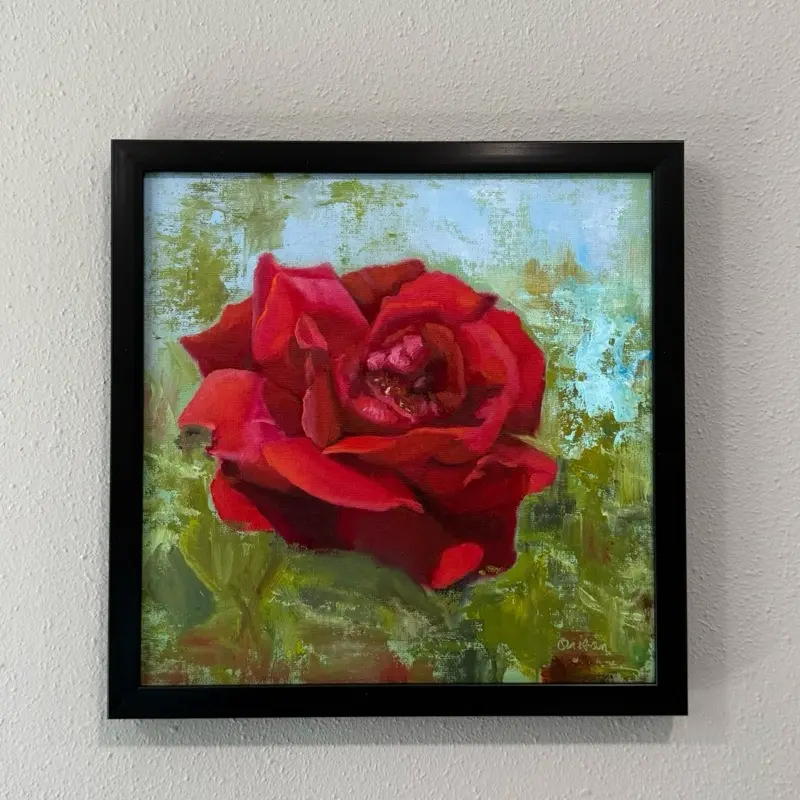 Crimson Rupture Original Oil Painting Artistic Unique Exclusive Artwork for Literature & Art Decor