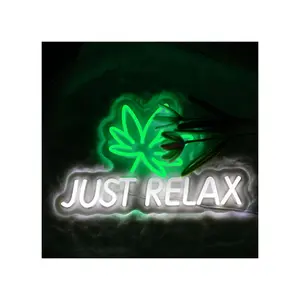 Serbasic Just Relax Neon Sign Neon Light Dimmable with ON/OFF Switch for Wall Decor Living Room Hotel Bar Club Beach Cafe Wedding Birthday Party Gifts Gaming Room Artwork Bedroom Home Decor