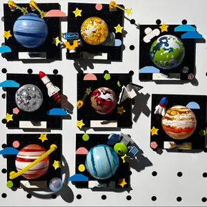 Solar System Building Blocks Set, Magnetic Fridge Magnets, Saturn Mars Earth Shapes, Desktop Decor, Christmas Gift Idea