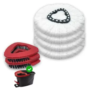 Mop Head & Scrub Brush Head Replacement, Mop Refills for Ocedar EasyWring Microfiber Mop Refills 1Tank System Spin Mop Head Set, Household Essentials Accessories, Spin Mop Replacements