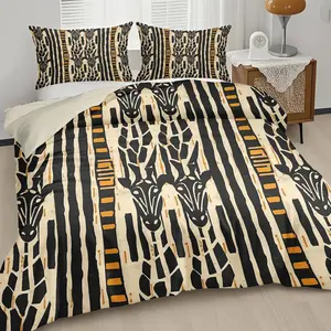 Giraffe Pattern Bedding Set, Including 1 Count Duvet Cover & Pillowcase without Filler, Soft Comfortable Bedding Set for Home Bedroom, Quilt Cover