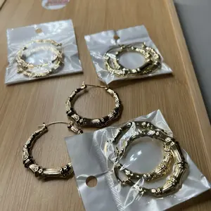 Wholesale Gold filled bamboo  Fashion earring 1 set is 5pairs