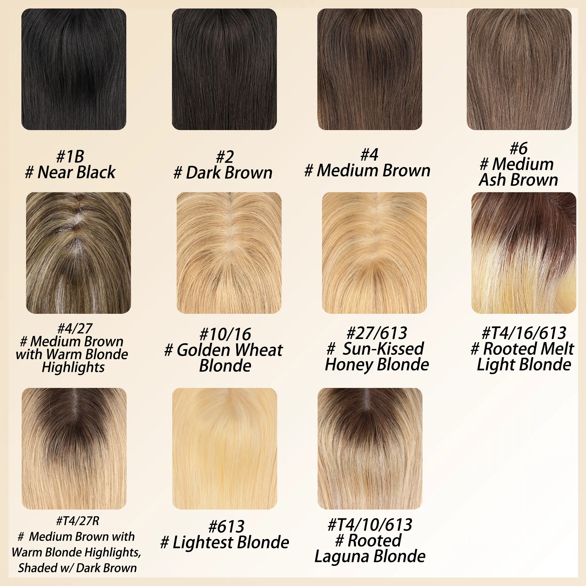 14 Inch Real Human Hair Topper with Silk Base & 4 Clips for Thinning Hair Amazon.com : Rootoo Hair Toppers for Women Real Human Hair  main image 3