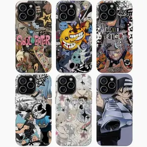 Soul Eater Phone Case Evans Crona Make Albam Black Star Tsubaki Death the Kid Manga Anime Case Suitable for iPhone 17-11 Pro Max/Plus and  Samsung Galaxy S23-25
