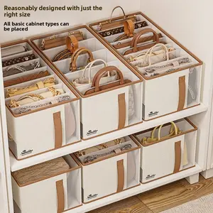 One piece of clothing storage box with lid for home use, wardrobe, clothing organizer, dust-proof large capacity compartment, pants bag, storage basket