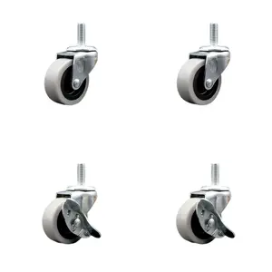 Service Caster SCC-TS05S210-TPUS-5161810-2-SLB-2 2 in. Swivel Polyurethane Casters 0.31 in. 18 TPI x 1 in. Threaded Stem Casters - Set of 4