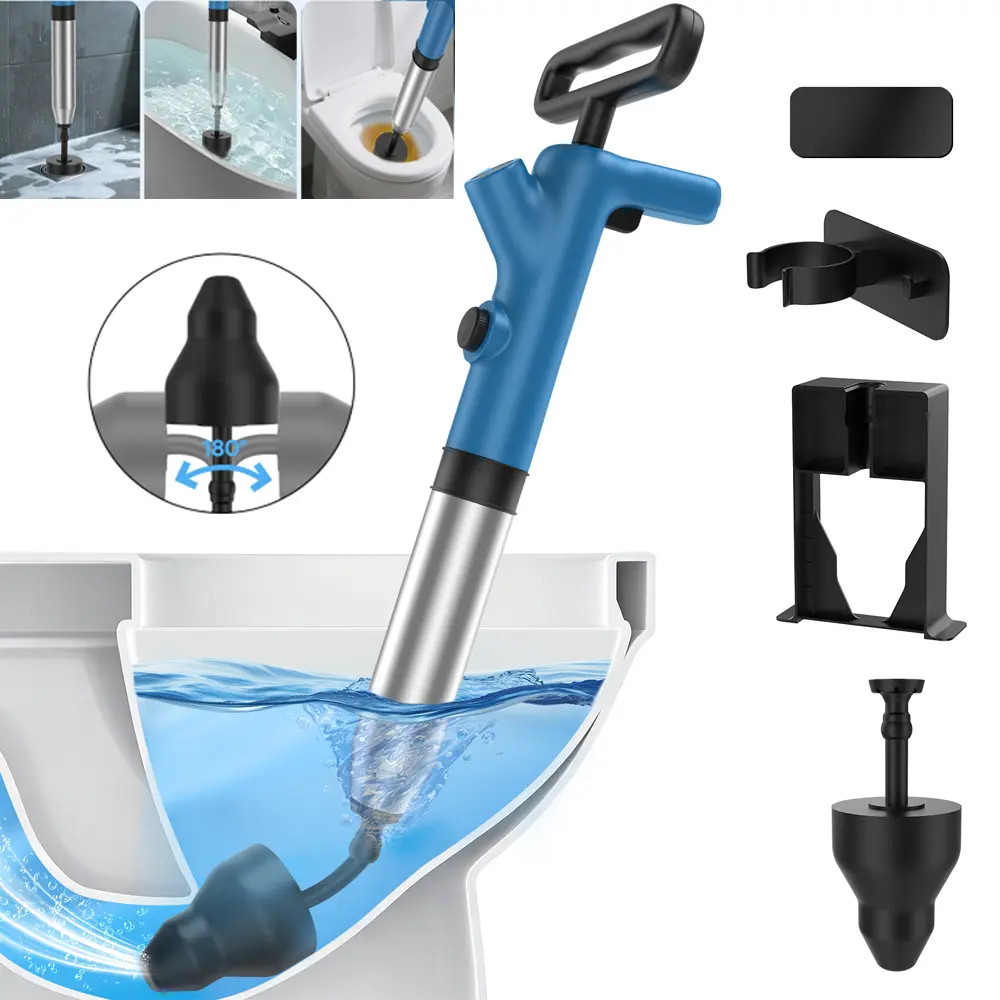 FEELSO Toilet Plunge Blaster, High Pressure Toilet Plunger, High-Pressure Air Drain Blaster Plunge Blaster Multi-drain Unclogger for Toilets, Bathroom Floor, Drain Sinks and Plumbing Clogs