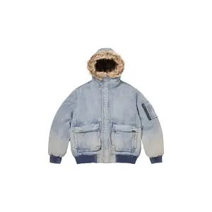 Reversible Faux Fur Hooded Work Jacket "SS26 - Denim" SU27009