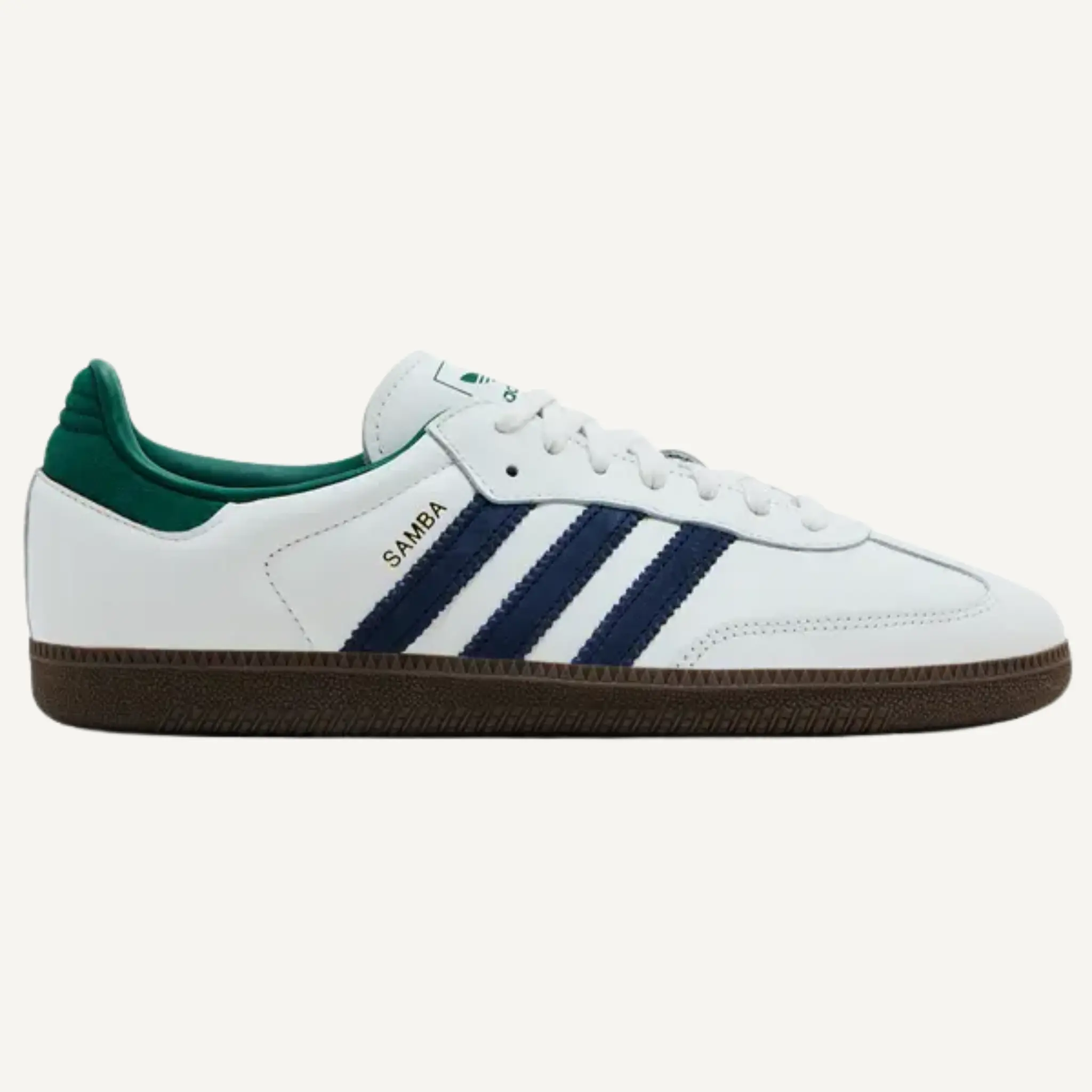 Adidas Originals Men's White/Navy/Green Samba OG Sneakers, IH4882 (No Box)
