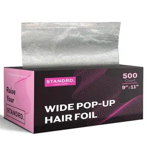 Stock Your Home 500 Count Aluminum Foil for Hair Highlighting, 9” Pop Up Foil Sheets for Salon or Home Use, Embossed Disposable Hair Foils for Highlighting, Coloring Hair, Wide Foil for Hair Stylist