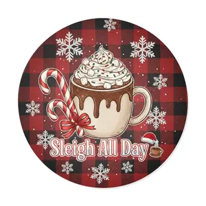 Festive Coffee Round Vinyl Sticker