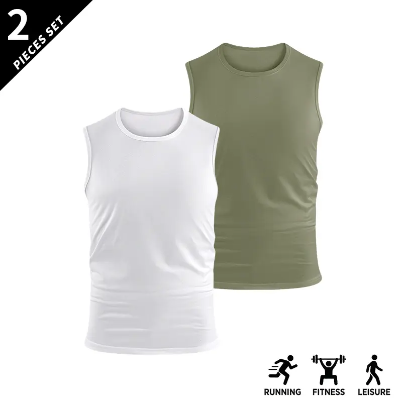 2PCS-White + Army Green