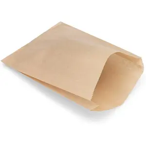 Kraft Paper Sandwich Style Bags (200) 6"x 1"x 8" Dry Wax Grease Resistant Bags. Perfect for Sandwiches, Cookies, Pastries, Take Out, and Gifts. Made in USA.
