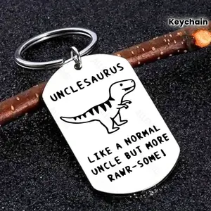 Funny Uncle Keychain Gift for Uncle Christmas Present From Niece Nephew, Best Uncle Birthday Gift, Whimsical Fun Uncle Keyring