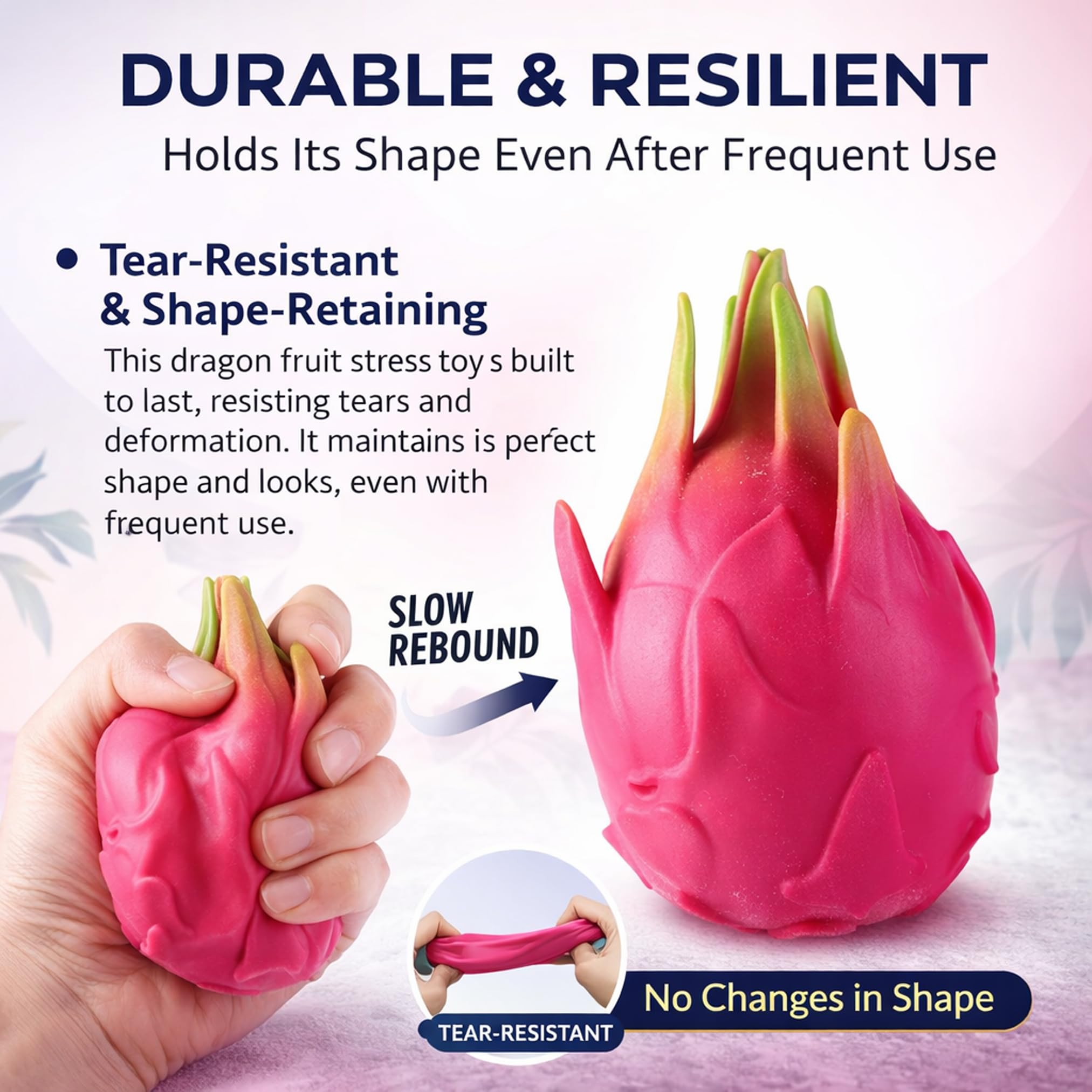 2PCS Dragon Fruit Squishy 2026 New Realistic Fruit Stress Balls Stress Relief Fidget Giant Dragonfruit Squishy Jumbo Slow Rebound for Adults squishies for kids