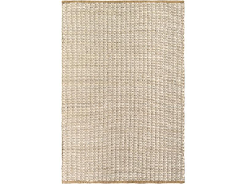Livabliss AHT2302-69 6'x9' Artisanal Handmade Flat Weave Area Rug - Warp Wool-Cotton-Jute Blend, Mustard & Cream Folk Art Eastern Flair, Durable Indoor Home Decor Decorative Accent Rug, Home Decor Rug